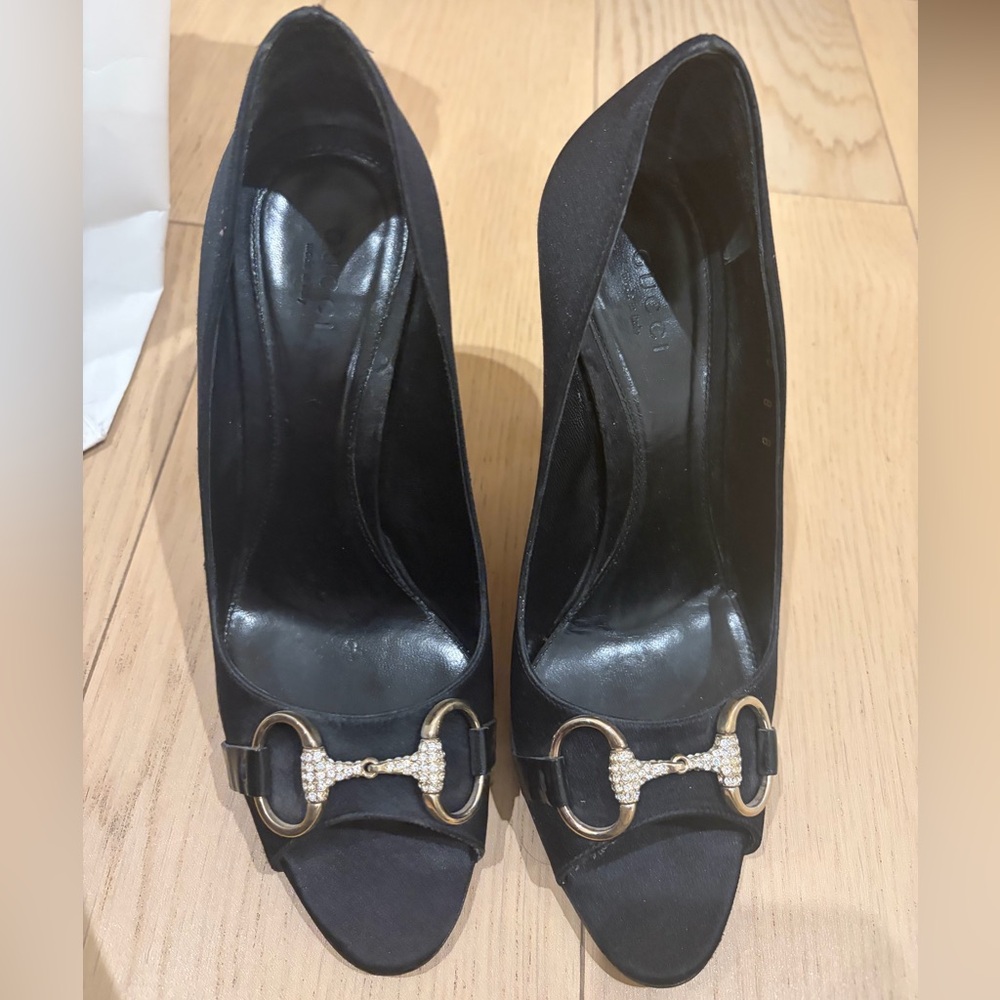 Vintage Gucci Crystal Horsebit Heels | Size 8B